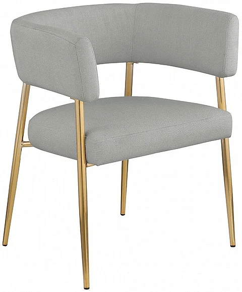 Meridian Creston Linen Textured Fabric Dining Chair in Light Grey Durable Linen Textured Fabric 534Grey-C