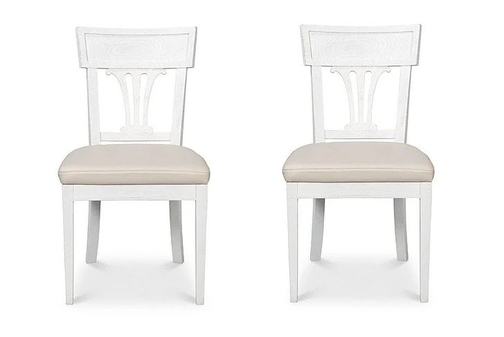 Sarreid Ltd. Bondi Bungalow Dining Chair (Set of 2) in White 53631-B CLOSEOUT