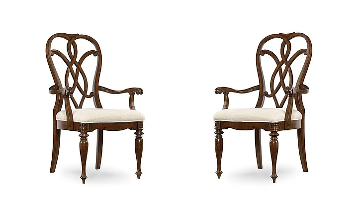 Hooker Furniture Leesburg Splatback Arm Chair (Set of 2) in Mahogany 5381-75300