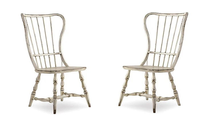 Hooker Furniture Sanctuary Spindle Back Side Chair (Set of 2) in White 5403-75310