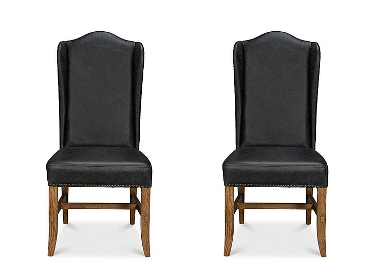 Sarreid Ltd. Mercado High Back Dining Chair (Set of 2) in Black 54129