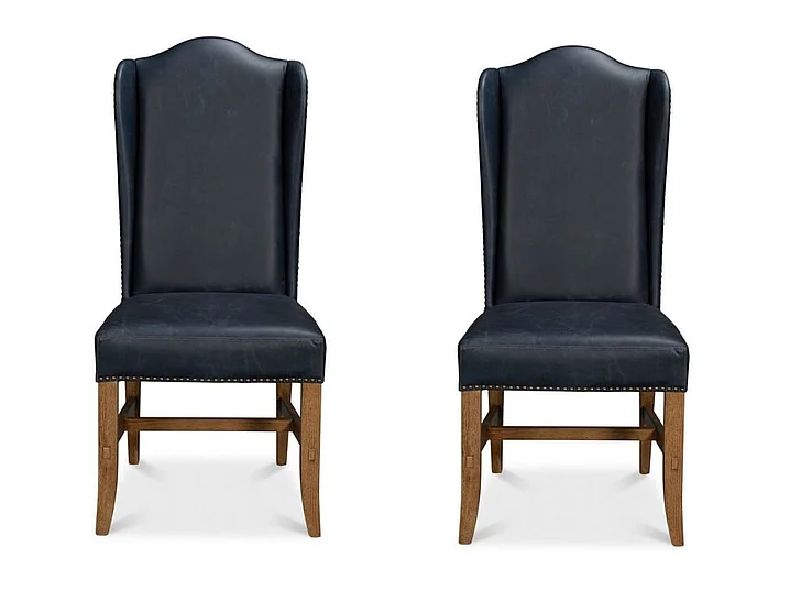 Sarreid Ltd. Mercado High Back Dining Chair (Set of 2) in Blue 54130