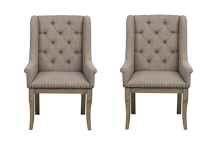 Homelegance Vermillion Arm Chair in Gray (Set of 2)