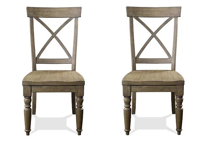 Riverside Sonora X-Back Side Chair (Set of 2) in Snowy Desert 54955
