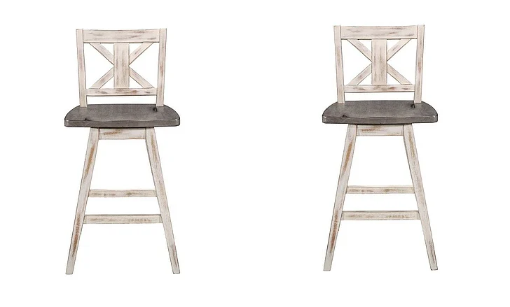 Homelegance Amsonia Swivel Counter Height Chair in Gray and White (Set of 2)