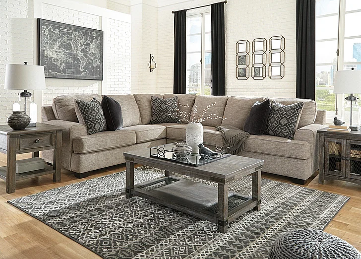 Bovarian 3-Piece Sectional in Stone 56103S4