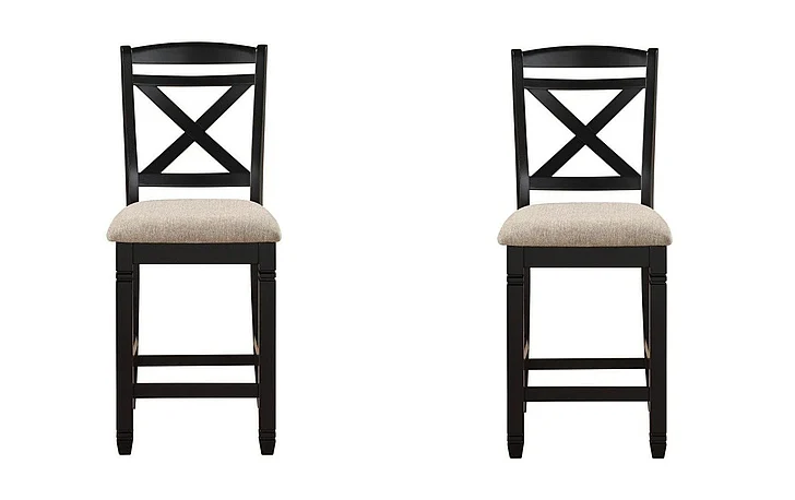 Homelegance Baywater Counter Height Chair in Black (Set of 2)