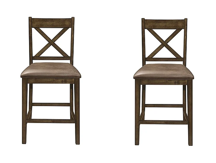 Homelegance Furniture Levittown Counter Height Chair in Brown (Set of 2) 5757-24