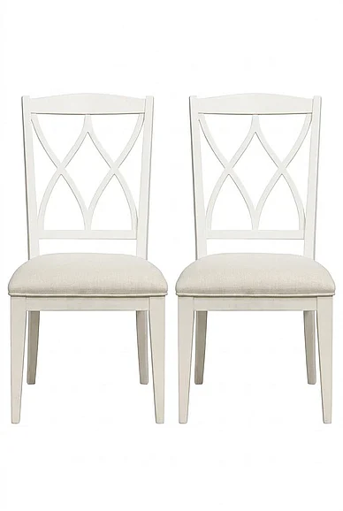 Riverside Myra XX-Back Upholstered Side Chair in Paperwhite (Set of 2) 59397