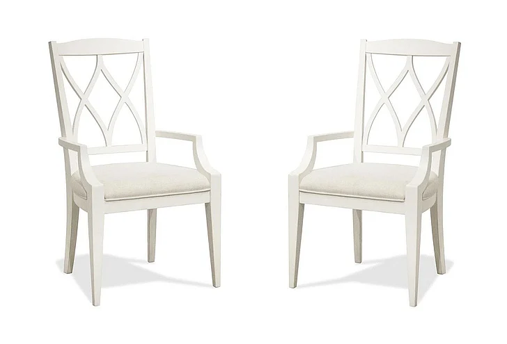 Riverside Myra XX-Back Upholstered Arm Chair in Paperwhite (Set of 2) 59398