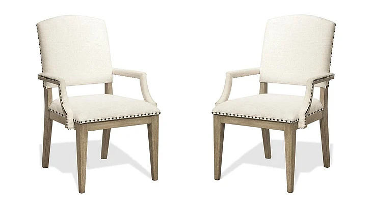 Riverside Myra Upholstered Arm Chair in Natural (Set of 2) 59453