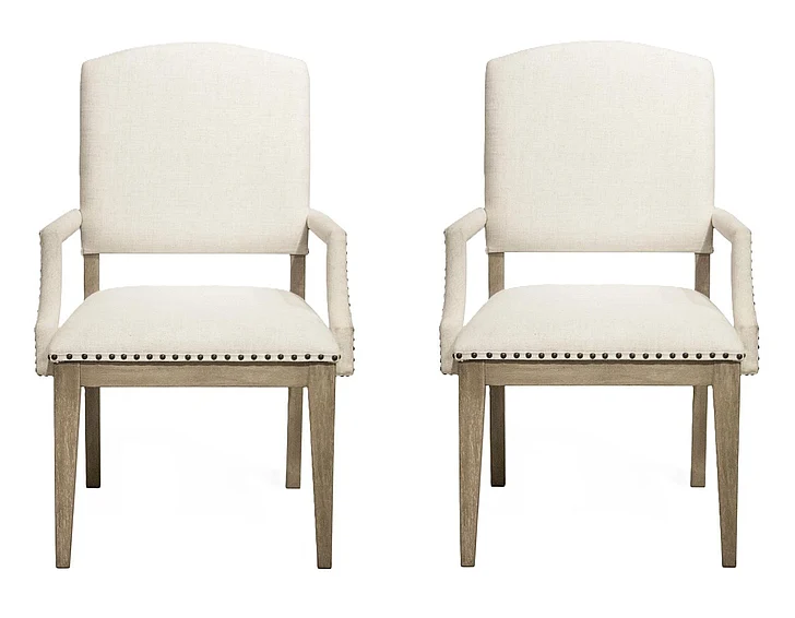 Riverside Myra Upholstered Arm Chair in Natural (Set of 2) 59453