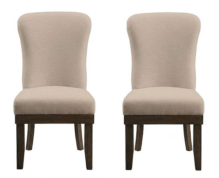 Acme Landon Upholstered Side Chair in Beige and Salvage Brown (Set of 2) 60742 CLEARANCE
