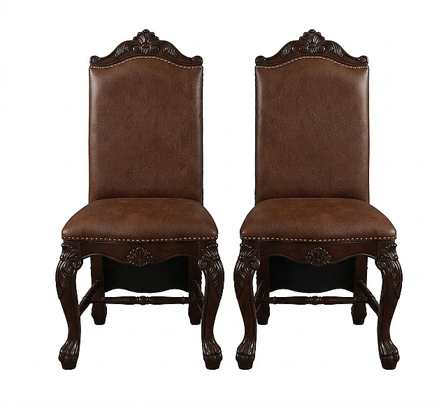 Acme Versailles Counterheight Chair in Cherry Oak (Set of 2)