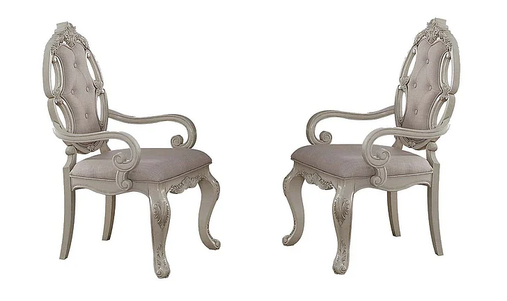 Acme Ragenardus Arm Chair in Antique White (Set of 2) 61283