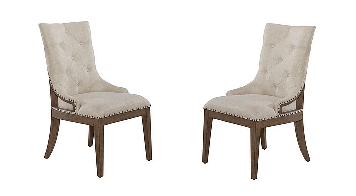 Liberty Furniture Americana Farmhouse Uph Shelter Side Chair (Set of 2) in Dusty Taupe & Black 615-C6501S