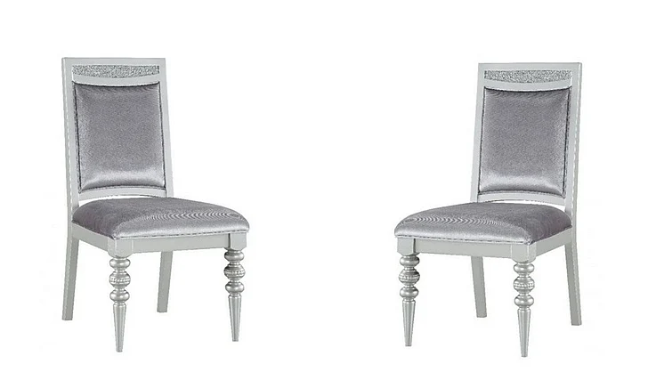 Acme Furniture Maverick Side Chair (Set of 2) in Platinum 61802
