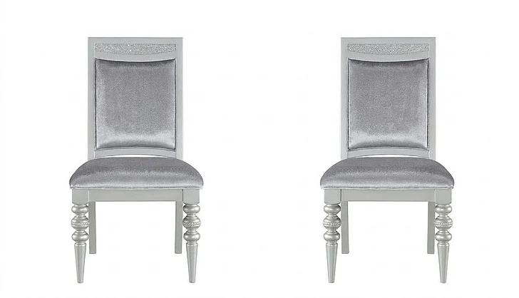 Acme Furniture Maverick Side Chair (Set of 2) in Platinum 61802