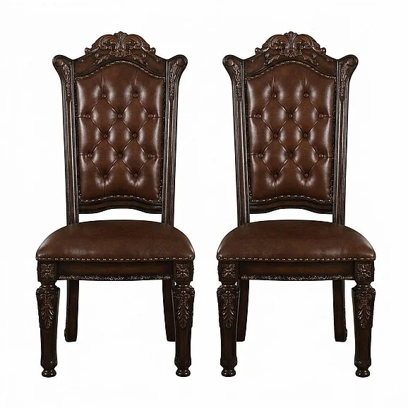 Acme Vendome Dining Side Chair with Leather-Like Uphostery (Set of 2) 62004 CLEARANCE