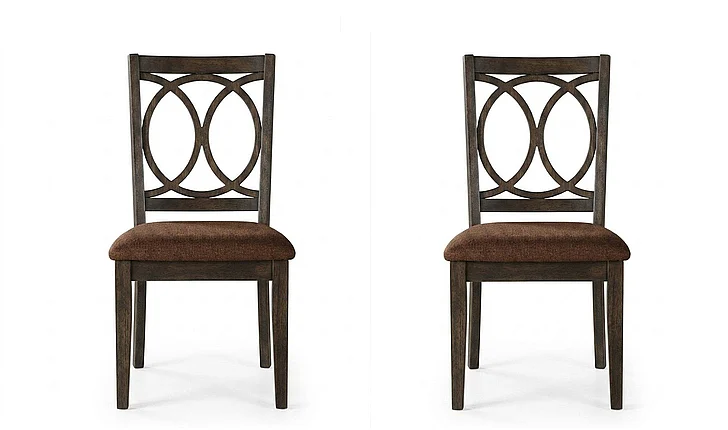 Acme Furniture Jameson Side Chair (Set of 2) in Brown Fabric & Espresso 62322