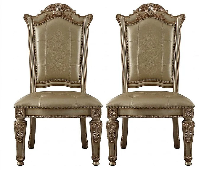 Acme Vendome Side Chair (Set of 2) in Gold Patina 63003