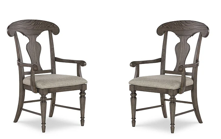 Legacy Classic Brookhaven Splat Back Arm Chair in Rustic Dark Elm (Set of 2) 6400-241 KD