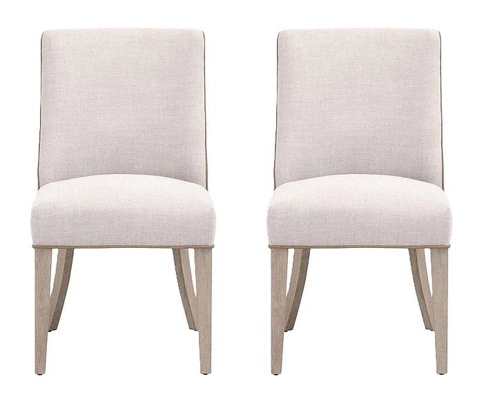 Essentials For Living Duet Dining Chair - Bisque French Linen Ivanhoe Toast Natural Gray 6491UP.NG/BIS/IVT (Set of 2)