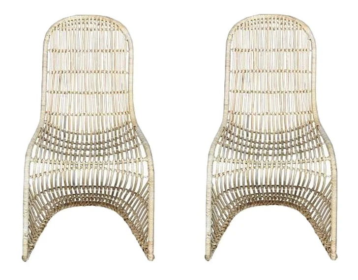 NPD Groovy Rattan Dining Side Chair in Natural (Set of 2) 6600010
