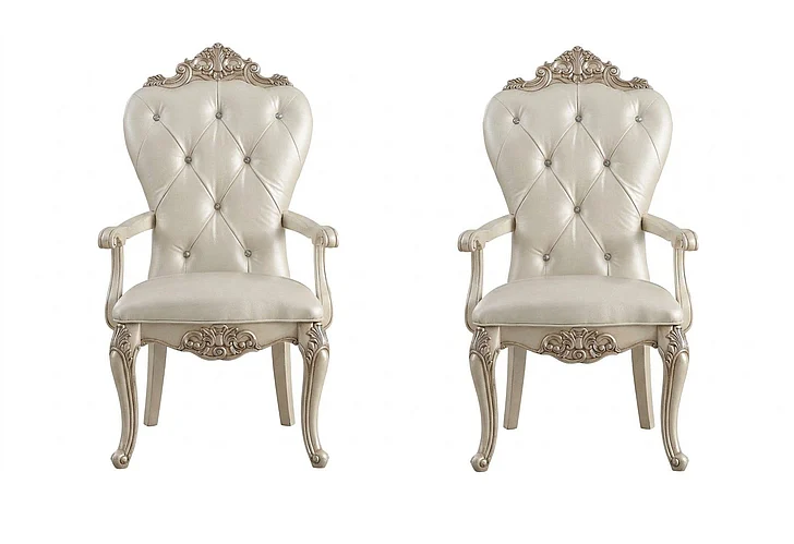 Acme Gorsedd Arm Chair (Set of 2) in Antique White 67443