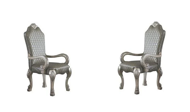 Acme Dresden Arm Chair (Set of 2) in Vintage Bone White 68173