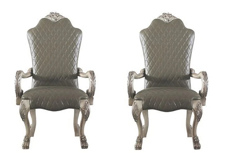 Acme Dresden Arm Chair (Set of 2) in Vintage Bone White 68173