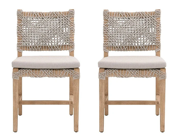 Essentials For Living Costa Dining Chair (Set of 2) in Natural Gray 6849.WTA/PUM/NG