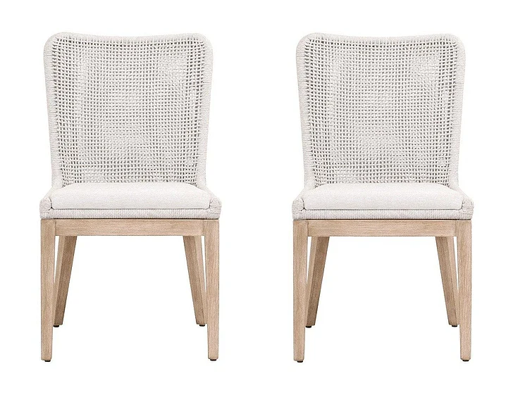 Essentials For Living Mesh Dining Chair (Set of 2) in White Speckle Natural Gray 6854.WHT/WHT/NG