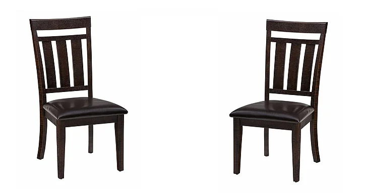 Jofran Kona Grove Upholstered Slat Back Dining Chair in Dark Brown (Set of 2)