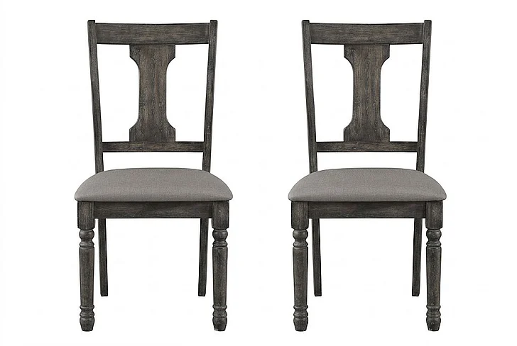 Acme Furniture Wallace Side Chair in Tan and Weathered Gray (Set of 2) 71437