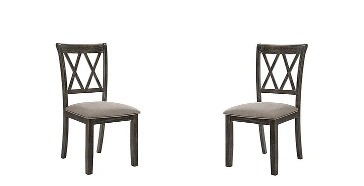 ACME Claudia II Side Chair (Set of 2) in Beige / Weathered Gray 71882