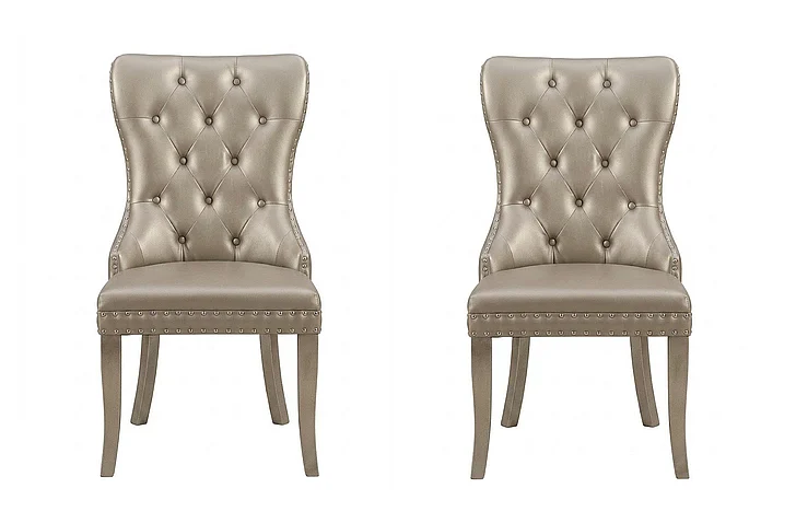 Acme Furniture Kacela Side Chair in Champagne (Set of 2) 72157
