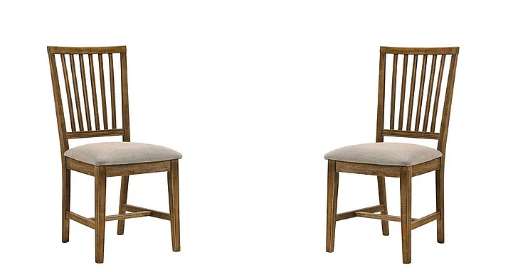 ACME Wallace II Side Chair (Set of 2) in Tan & Weathered Oak 72312