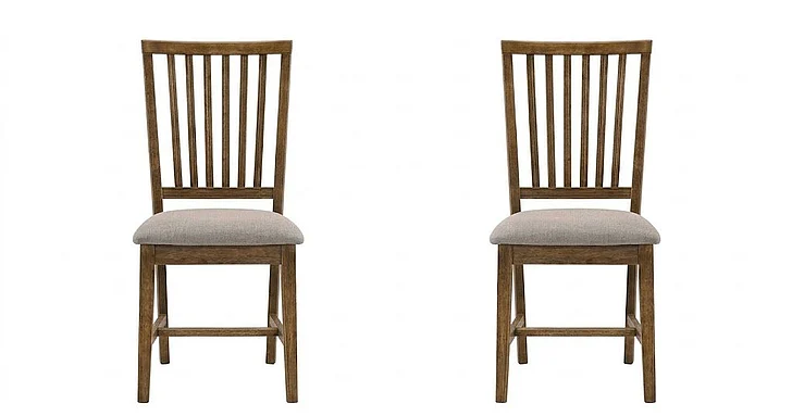 ACME Wallace II Side Chair (Set of 2) in Tan & Weathered Oak 72312