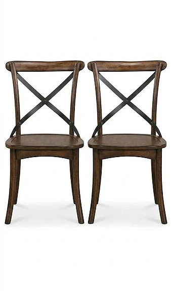 Acme Furniture Kaelyn Side Chair in Dark Oak and Black (Set of 2) 73032