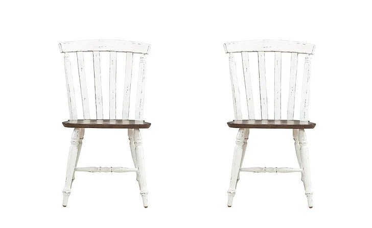 Liberty Furniture Al Fresco Slat Back Side Chair (Set of 2) in Graphite/Whitestone 741-C1500S