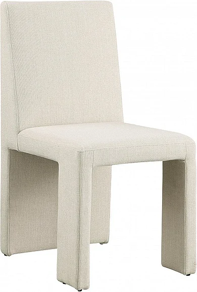 Meridian Benson Linen Textured Fabric Dining Chair in Beige Linen Textured Fabric 751Beige-C