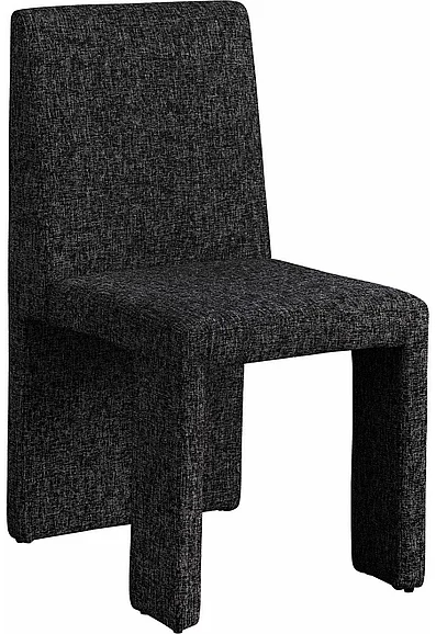 Meridian Benson Linen Textured Fabric Dining Chair in Black Linen Textured Fabric 751Black-C