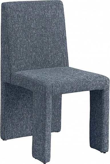 Meridian Benson Linen Textured Fabric Dining Chair in Blue Linen Textured Fabric 751Blue-C