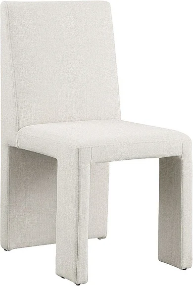 Meridian Benson Linen Textured Fabric Dining Chair in Cream Linen Textured Fabric 751Cream-C
