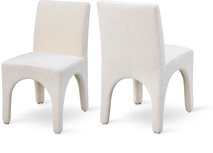 Meridian Gramercy Linen Textured Fabric Dining Chair in Beige Linen Textured Fabric 753Beige-C