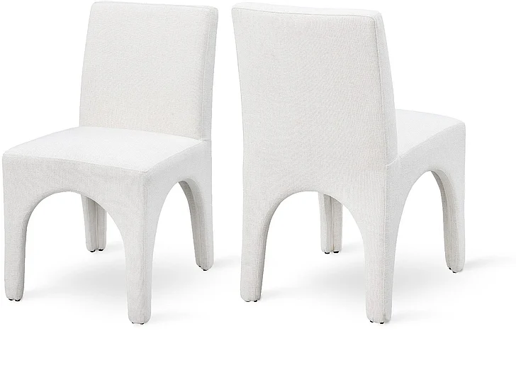 Meridian Gramercy Linen Textured Fabric Dining Chair in Cream Linen Textured Fabric 753Cream-C