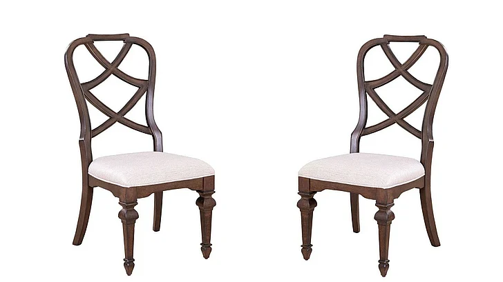 Liberty Furniture Provence Park Wood Back Side Chair (Set of 2) in Chateau Brown 765-C2501S