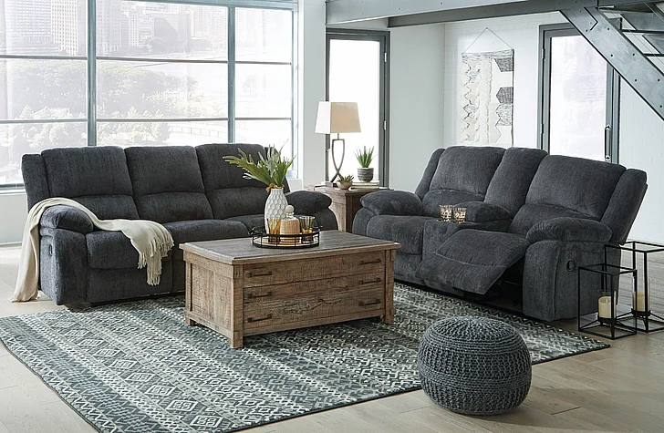 Draycoll 2-Piece Reclining Livingroom Set in Slate
