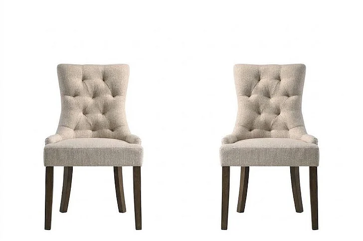 ACME Farren Side Chair (Set of 2) in Beige & Espresso 77172